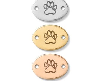 Paw print connector, gold filled, rose gold filled, sterling silver, permanent bracelet rainbow connector, gold filled connectors, CN01