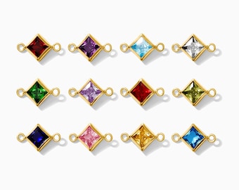 4mm Diamond Shape Birthstone Connector, wholesale birthstone connector, bulk connectors, permanent jewelry, gold filled, CN308