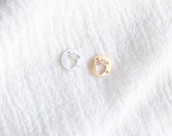 Lemon Round Connector, .925 sterling silver, 14k gold filled, CN391