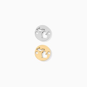 Michigan Connector Charm, 7.94mm, sterling silver, 14k gold filled, permanent jewelry connector, state connector, bulk, wholesale, CN371