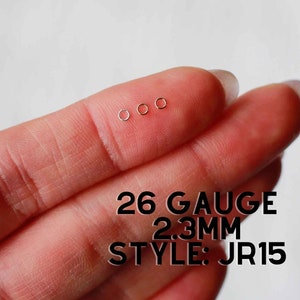 2.3mm OD 26 gauge jump rings, gold filled, rose gold filled, sterling silver, jump rings gold filled, permanent jewelry jump ring, JR15