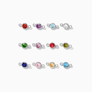 3 mm Geburtsstein Verbinder, Sterlingsilber, Großhandel Geburtsstein Verbinder, lose Geburtsstein Verbinder, permanenter Schmuck KN115