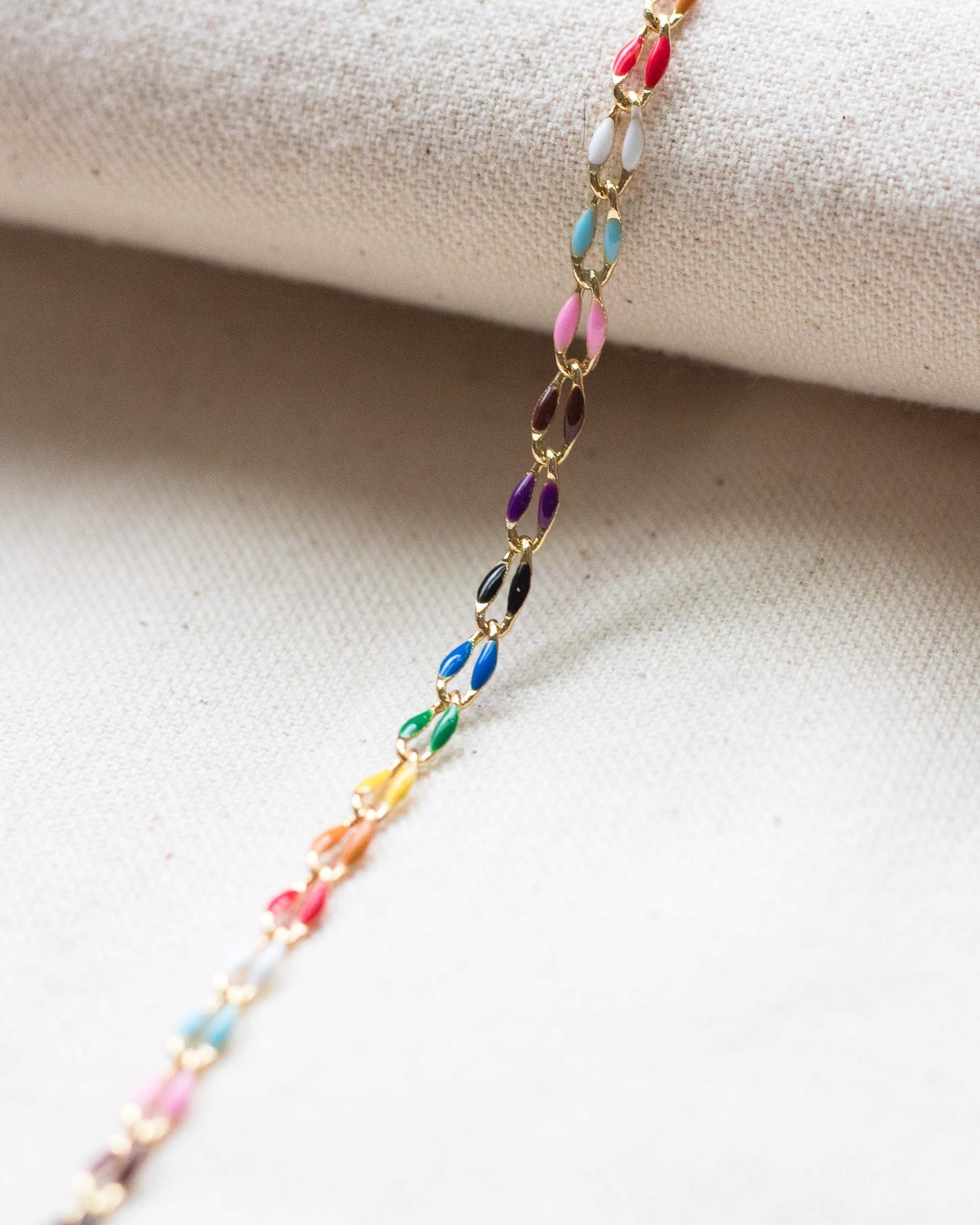 Rainbow Enamel Chain, Multi Color Chain, Permanent Jewelry Bulk Enamel ...