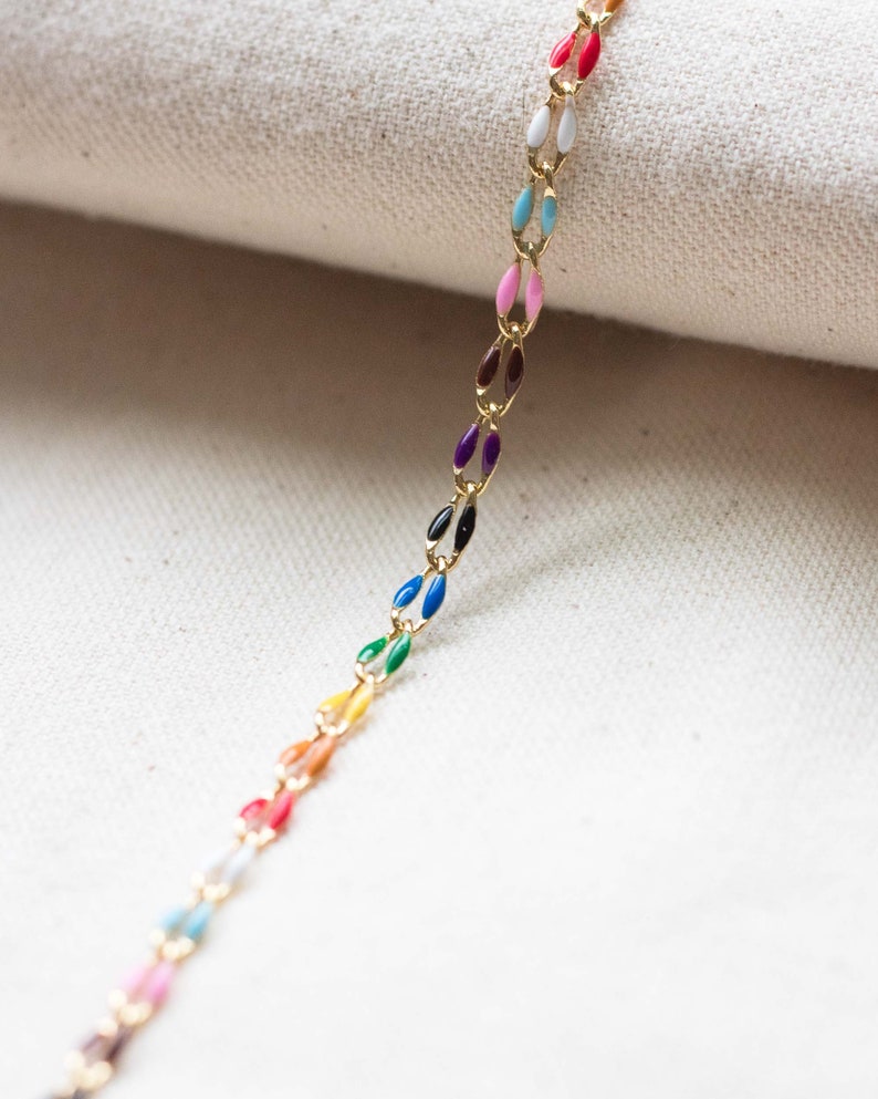 Good Colorful Chain Rainbow Enamel Chain, Multi Color Chain, Permanent Jewelry Bulk Enamel ...