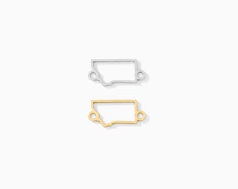 Montana Connector Charm, 10.45mm, sterling silver, 14k gold filled, permanent jewelry connector, state connectors, bulk, wholesale, CN366
