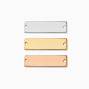 Connector bracelet blank, gold filled, sterling silver, rose gold filled, .75x.20&quot; (19x5mm), 20 gauge, stamping blank, engraving blank, CN91