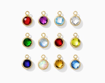 4mm genuine birthstone charm, 14k gold filled, sterling silver, gemstone charm, bulk charm, permanent jewelry charm, CH275