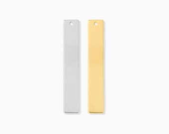 1.20" Blank rectangle charm w/ one hole, 14kgold filled, sterling silver, 20 gauge, B90