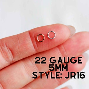 5mm 22 gauge jump rings, 14k gold filled, sterling silver, 14k rose gold filled, jump rings gold filled, jump rings gold fill, JR16 image 1