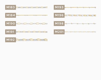 2 inch chain sample, mixed metal 14k gold filled with sterling silver, CSP200-4