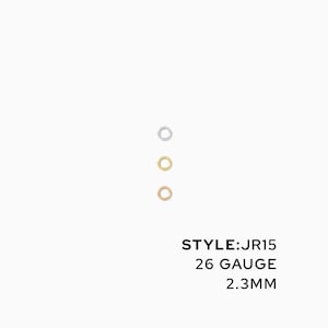 Anillos de salto de calibre 26 de 2,3 mm de diámetro exterior, rellenos de oro, rellenos de oro rosa, plata esterlina, anillos de salto rellenos de oro, anillo de salto de joyería permanente, JR15