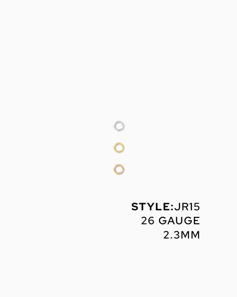 2.3mm OD 26 gauge jump rings, gold filled, rose gold filled, sterling silver, jump rings gold filled, permanent jewelry jump ring, JR15 image 1