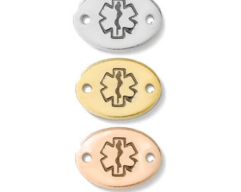 Medical alert connector, gold filled, rose gold filled, sterling silver, permanent bracelet connector, gold filled connectors, CN01