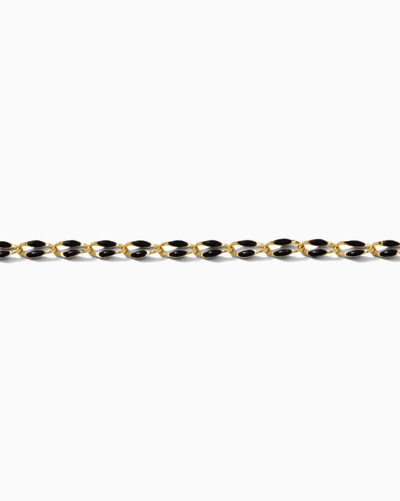 Black enamel chain, black colored chain, permanent jewelry bulk enamel chain, black enamel chain, footage chain, chain by the foot, GP107