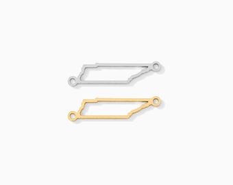 Tennessee Connector Charm, 17.5 x 4.2mm, sterling silver, 14k gold filled, permanent jewelry, gold connector, silver connector, CN353