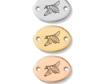 Bee connector, gold filled, rose gold filled, sterling silver, permanent bracelet bee connector, gold filled connectors, CN01
