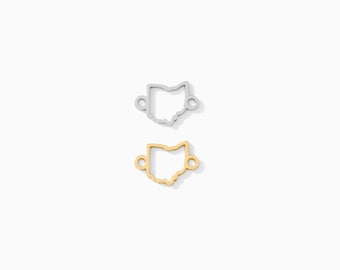 Ohio Connector Charm, 5.60mm, sterling silver, 14k gold filled, permanent jewelry connector, state connector, bulk, wholesale, CN368