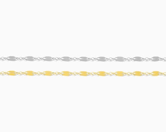 2.4mm dapped chain, 14k gold filled, sterling silver, permanent jewelry footage bulk wholesale chain, G185, S185
