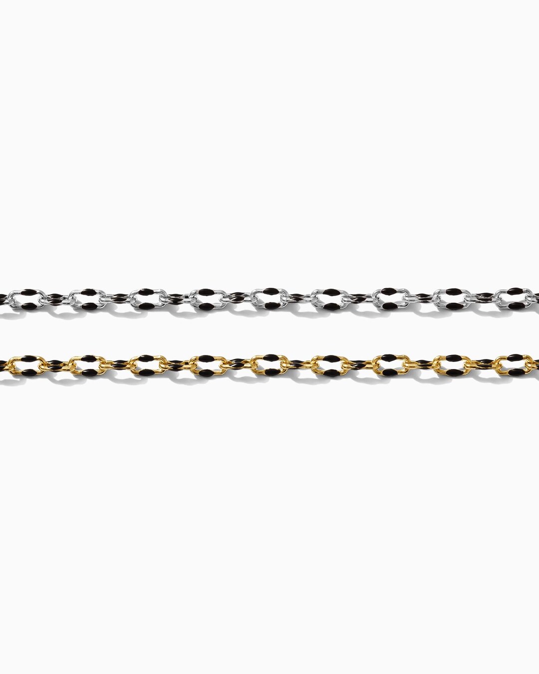 LONG & SHORT OF IT BLACK ENAMEL CHUNKY CHAIN