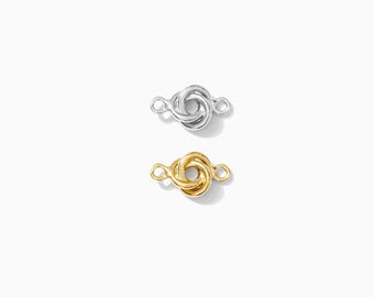 Love knot connector, sterling silver or 14k gold filled, 5mm knot connector, permanent jewelry connector, CN22