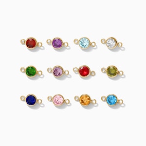 4mm Birthstone Connector, gold filled, sterling silver, wholesale birthstone connectors, bulk birthstone connectors, permanent jewelry CN04