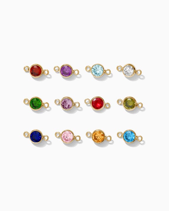 4mm Birthstone Connector, gold filled, sterling silver, wholesale birthstone connectors, bulk birthstone connectors, permanent jewelry CN04