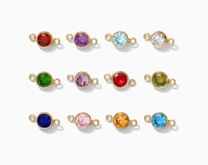 Featured listing image: 4mm Birthstone Connector, gold filled, sterling silver, wholesale birthstone connectors, bulk birthstone connectors, permanent jewelry CN04