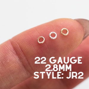 2.8mm 22 gauge jump rings, 14k gold filled, sterling silver, 14k rose gold filled, jump rings gold filled, jump rings gold fill, JR2