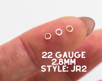 2.8mm OD 22 gauge jump rings, 14k gold filled, sterling silver, 14k rose gold filled, jump rings gold filled, jump rings gold fill, JR2