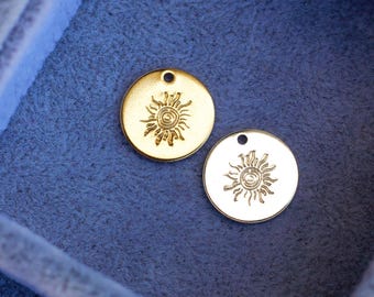 12.7mm sun pendant, sun necklace charm, bulk wholesale, sun disc pendant, bulk wholesale, charms for necklaces, CH140
