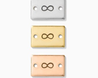 Infinity mini stamped connector, gold filled, sterling silver, permanent bracelet connector, SCN508