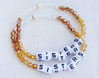 Sisters stretch bead bracelet, bulk wholesale sisters bracelet, teacher jewelry, sisters gift, BR29