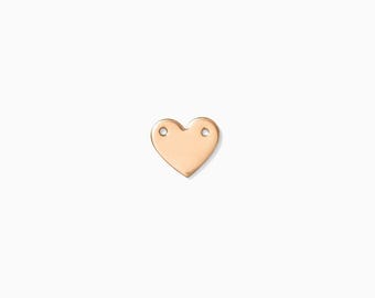 Heart necklace blank, 14k rose gold filled, 10X11mm, stamping blank, engraving blank, permanent jewelry charms, rose gold charms, B71
