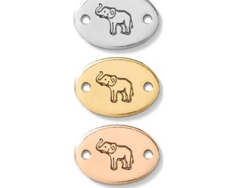 Elephant connector, gold filled, rose gold filled, sterling silver, permanent bracelet elephant connector, gold filled connectors, CN01