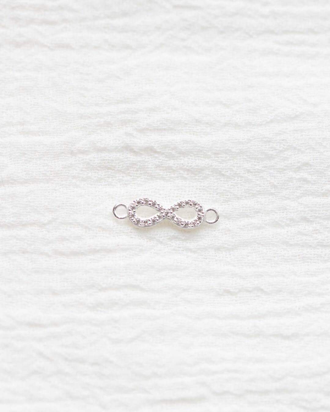 Infinity Sterling Silver Connector, Cubic Zirconia Infinity Connector