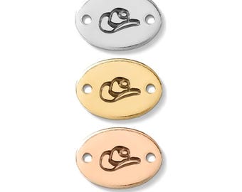 Cowgirl hat connector, gold filled, rose gold filled, sterling silver, bracelet cowgirl hat connector, gold filled connectors, CN01