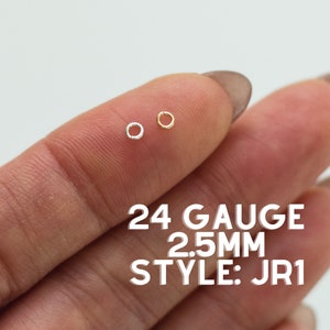 2.5mm OD 24 gauge jump rings, 14k gold filled, sterling silver, 14k rose gold filled, jump rings gold filled, jump rings gold fill, JR1