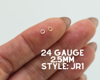 2.5mm 24 gauge jump rings, 14k gold filled, sterling silver, 14k rose gold filled, jump rings gold filled, jump rings gold fill, JR1