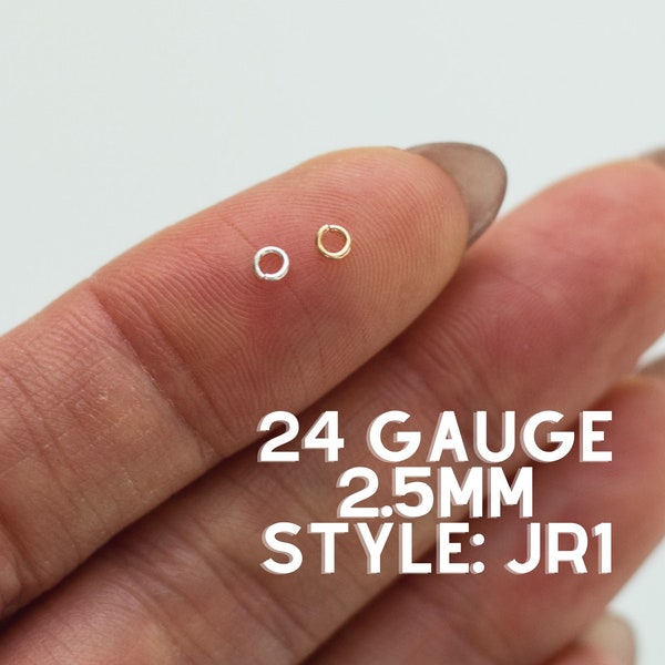 2.5mm 24 gauge jump rings, 14k gold filled, sterling silver, 14k rose gold filled, jump rings gold filled, jump rings gold fill, JR1