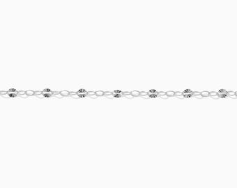 2.8mm sunburst cable chain with 3 links, 14k gold filled, .925 sterling silver, permanent jewelry, footage chain, S220, G220