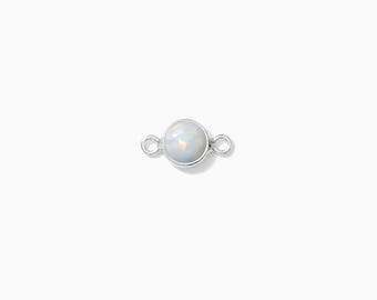 4mm sterling silver opal connector synthetic, imitation opal connector link, permanent jewelry supplies CN270