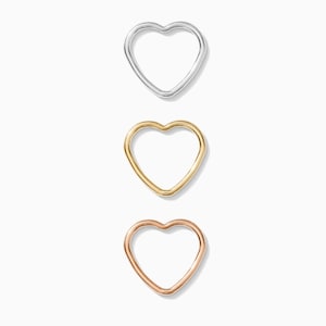 10mm Heart connector, 14k gold filled, sterling silver, 14k rose gold filled, permanent jewelry supplies, bulk wholesale connector, CN11