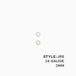 3mm OD 24 gauge jump rings, 14k gold filled, sterling silver, jump rings gold filled, permanent jewelry jump rings, JR8