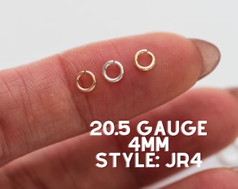 4mm OD 20.5 gauge jump rings, 14k gold filled, sterling silver, 14k rose gold filled, jump rings gold filled, jump rings gold fill, JR4