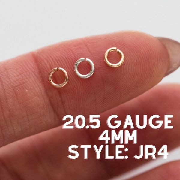 4mm 20.5 gauge jump rings, 14k gold filled, sterling silver, 14k rose gold filled, jump rings gold filled, jump rings gold fill, JR4