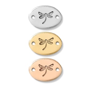 Dragonfly connector, gold filled, rose gold filled, sterling silver, permanent bracelet dragonfly connector, gold filled connectors, CN01