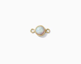 4mm gold filled opal connector synthetic, imitation opal connector link, permanent jewelry supplies CN41