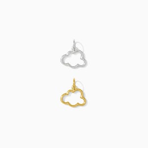 Cloud charm, plain open cloud charm, .925 sterling cloud charm pendant, 18k gold plated open cloud pendant, CH88