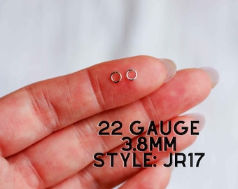 3.8mm OD 22 gauge jump rings, 14k gold filled, sterling silver, jump rings gold filled, jump rings gold fill, JR17