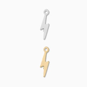Lightning bolt charm, sterling silver or 14k gold filled, permanent jewelry charms, bulk wholesale charms, CH25
